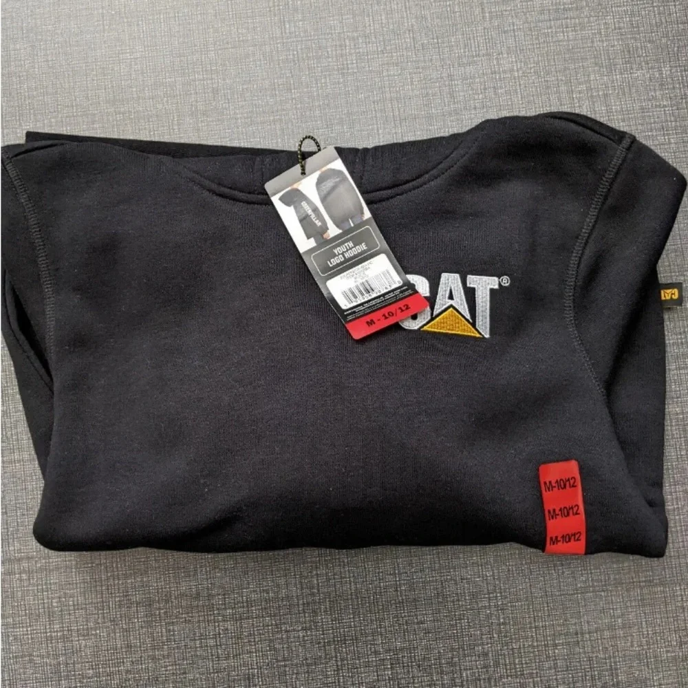 CATERPILLAR. NWT. CAT‎ Construction Youth Hooded Black Sweatshirt. M-10/12